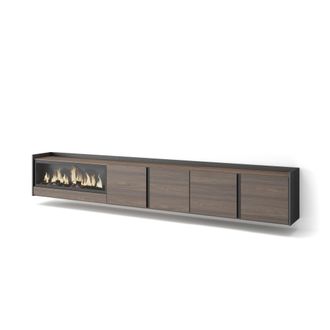 Skraut Home Skraut Home - Mueble Tv, Televisi&oacute;n, Muebles De Sal&oacute;n, Almacenaje, 315x35x50cm, Para Tv Hasta 80, Chimenea El&eacute;ctrica Xxl, Colgado, Suspendido, Estilo 