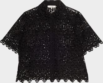 Frame Denim The Deco Eyelet Top