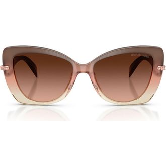 Michael Kors Atlanta 55mm Gradient Butterfly Sunglasses in Soft Pink Gradient /Soft Pink at Nordstrom