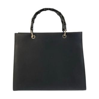 Gucci Pre-owned Handbags, female, Black, Size: ONE SIZE Pre-owned Bamboo Leather Tote Handbag