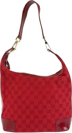 Gucci Red Coated/Waterproof Canvas Hobo Shoulder Bag (Authentic Pre-Loved)