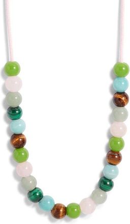 Nest Long Gemstone Cord Necklace in White Multi at Nordstrom