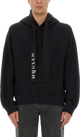 Alexander McQueen Black Regular Logo Hoodie