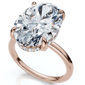 Pompeii3 Certified 5.08CT Oval Diamond Hidden Halo Engagement Ring 14k Gold Lab Grown