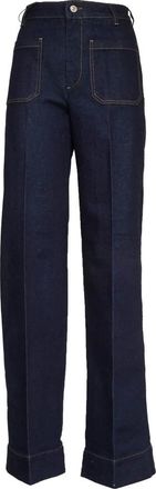 Victoria Beckham Wide Jeans - Dames - Loose Fit Jeans - Blauw - W25 - Denim - Jeans