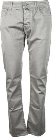 Jacob Cohen Heren, Broeken, Grijs, Maat: W30 Katoen