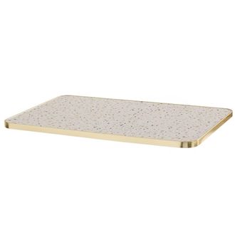Oviala Tablero laminado de 120 x 60 cm y borde de aluminio terrazo
