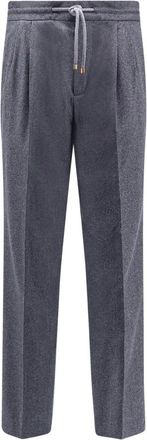 Brunello Cucinelli Grey Wool Trousers Zip Closure - male - Brunello Cucinelli - Straight Trousers - Gray - 2XL - Trousers