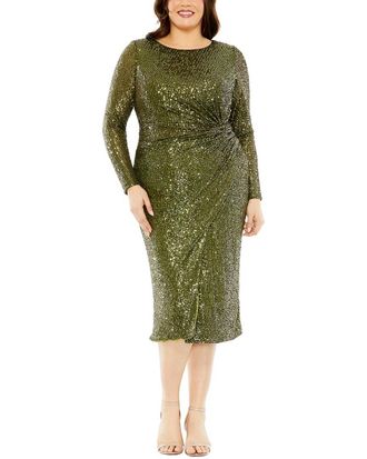 Mac Duggal Plus Sequin Gathered Waist Dress