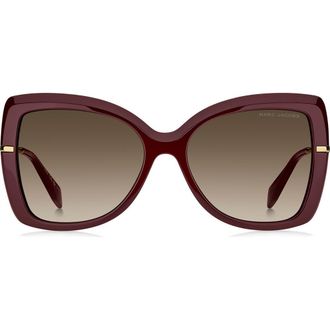 Marc Jacobs 56mm Gradient Butterfly Sunglasses in Burgundy/Brown at Nordstrom