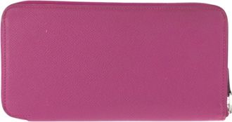 Herm&egrave;s Silkin Pink Rose Tyrien Epsom Leather Long Wallet (Bi-Fold) (Pre-Owned)