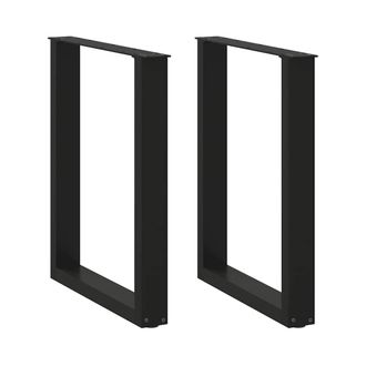 Berkfield Home Coffee Table Legs U-Shaped 2 pcs Black 70x(72-73) cm Steel