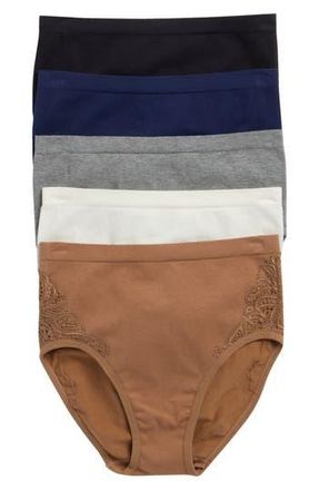 Lands End 5-Pack Cotton Comfort Seamless Briefs in Tawny Brown Pack at Nordstrom Rack, Size X-Large
