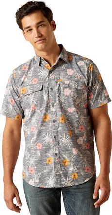 Ariat Mens VentTEK Outbound Fitted Western Shirt in Rabbit, Size Small, by Ariat