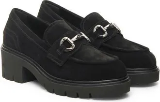 Nero Giardini Bit Heeled Loafer in Black at Nordstrom, Size 41