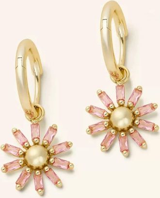 Kendra Scott Womens Madison Daisy Drop Huggie Hoop Earrings In Gold And Pink