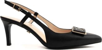 Sergio Moretti Klassieke Zwarte Hoge Hakken Pumps - Dames - Pumps - Zwart - 41 EU - Leer - Schoenen