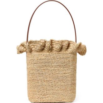 Loeffler Randall Laith Raffia Bucket Bag in Natural at Nordstrom