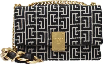 Balmain Damess Handtassen met schouderbanden, zwart en lichtgrijs