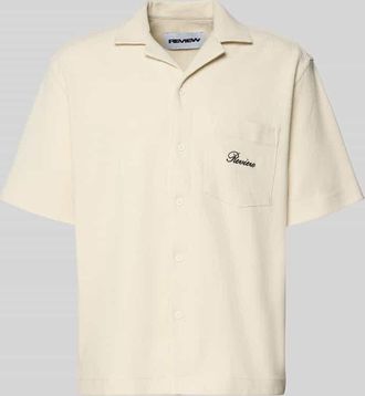 Review Regular Fit Freizeithemd mit Label-Stitching in Ecru, Gr&ouml;&szlig;e XL