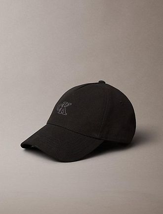 Calvin Klein Cotton Canvas Monogram Baseball Cap