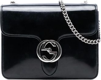 Gucci Pre-owned Shoulder Bags, female, Black, Size: ONE SIZE Pre-owned Leather Shoulder Bag