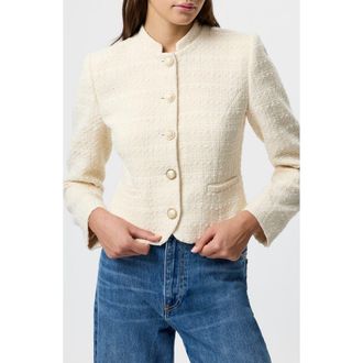 French Connection Structured Tweed Jacket in Ecru at Nordstrom, Size 10