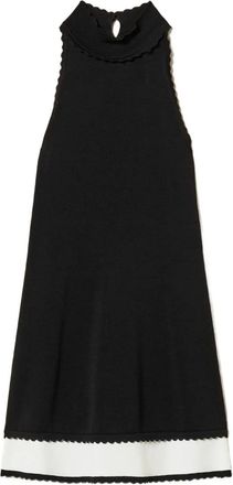 Twin-Set Abito midi con bordo a smerlo - Nero