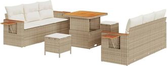 vidaXL Vidaxl - Conjunto De Sof&aacute; De Jard&iacute;n 9 Pcs Beige Y Crema 80 X 80 X 71 Cm