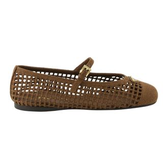 Prada Ballerinas, female, Brown, Size: 10 US Ballerines en crochet
