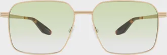 Barton Perreira Men & apos;s Hampton Square Titanium Sunglasses