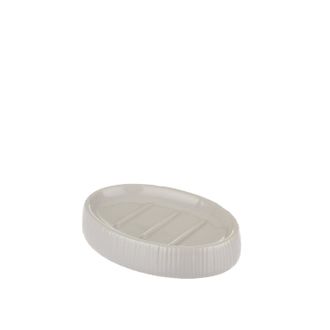 KASANOVA Porta sapone rigato in ceramica, grigio