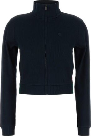 Gucci Black Textured Mock Collar Sweatshirt