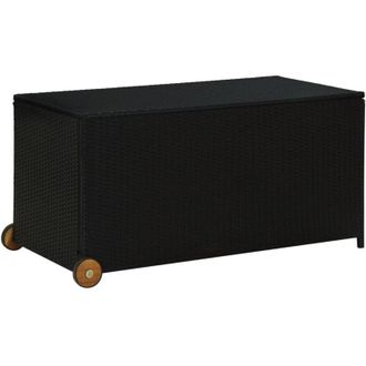vidaXL Contenitore da Giardino Nero 120x65x61 cm in Polyrattan - Vidaxl