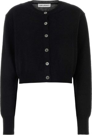 Our Legacy Black Linen Blend Cardigan