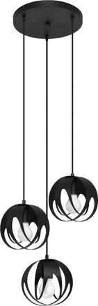 Sollux Lighting Design Pendellampe Tulos 3-Flammig (rund), Schwarz