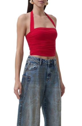 AFRM Aryana Knit Halter Top in Kiss Red at Nordstrom, Size X-Large