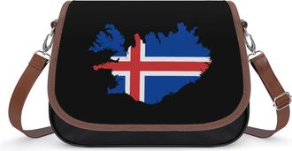 Generic Iceland Map Flag Fashion Womens Crossbody Bags Novelty Handbag Shoulder Bag Purse