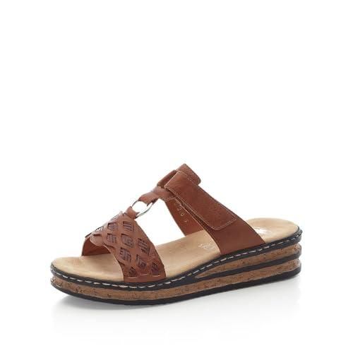 Rieker Femme 64282 Mules Argentées - Chaussures Confort Semelle Souple Antidérapante