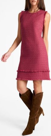 Santorelli Aretha Sleeveless Shift Tweed Dress in Crushed Berry at Nordstrom, Size 14