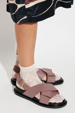 Marni Leather Sandals, Womens, Pink