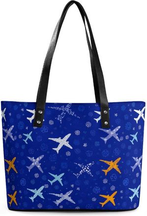 Generic Plane Aircraft Airplane Jet Tote Bags for Women Cute Shoulder Purses Handbags