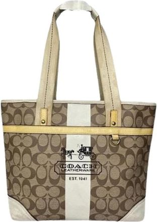 Coach Pre-owned Tote Bag - Dames - Vintage Shopper - Bruin - ONE Size - Leer - Vintage