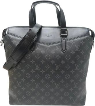 Louis Vuitton Pre-owned Tote Bags, male, Black, Size: ONE SIZE Pre-owned Monogram Eclipse Tote Bag