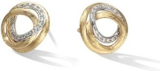 Marco Bicego Jaipur 18K Yellow Gold and Diamond Link Stud Earrings OB1007 B YW Q6