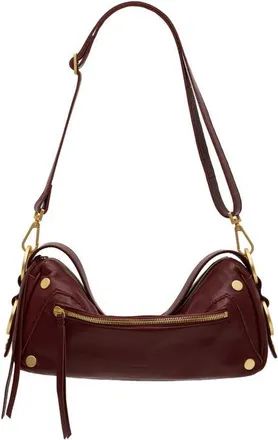 Hammitt Medium Doxie Leather Shoulder Bag in Cherrywood/brushed Gold at Nordstrom