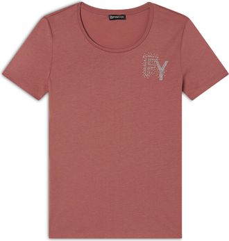 Freddy T-Shirt in jersey modal con Logo FY e Dettagli in Strass