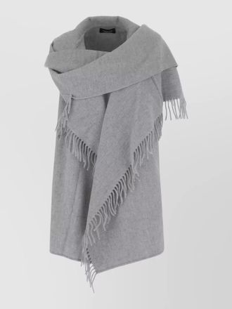 Fabiana Filippi wool asymmetric fringe cape