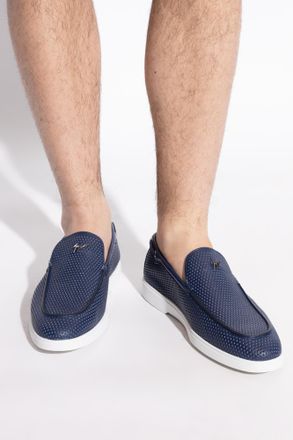 Giuseppe Zanotti Shoes Berth Type Loafers, Mens, Navy Blue