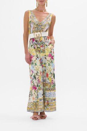 Camilla V Neck Flared Jumpsuit Flor Fantastica at Nordstrom, Size X-Small Au
